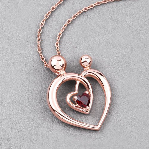 0.32 Carat Genuine Garnet .925 Sterling Silver Pendant - Pendants - Custom Crafting Alliance, LLC