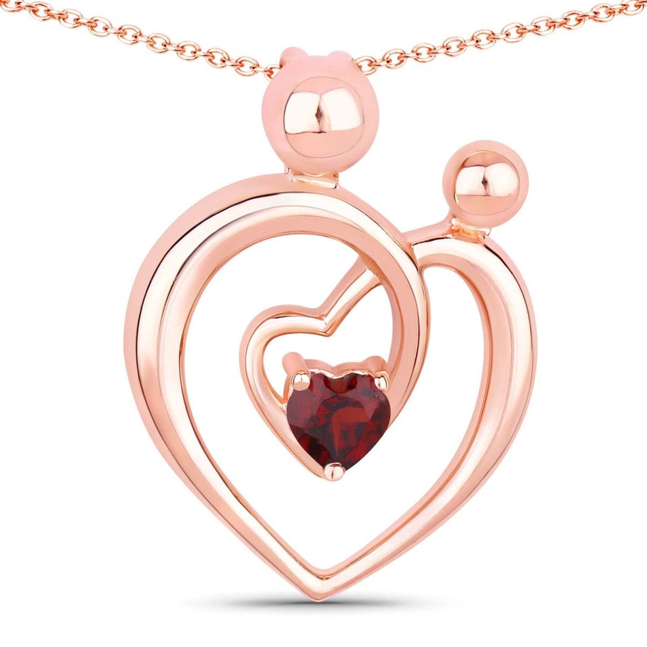 0.32 Carat Genuine Garnet .925 Sterling Silver Pendant - Pendants - Custom Crafting Alliance, LLC
