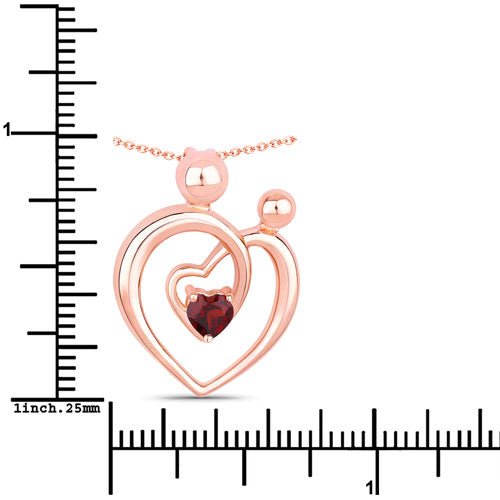 0.32 Carat Genuine Garnet .925 Sterling Silver Pendant - Pendants - Custom Crafting Alliance, LLC