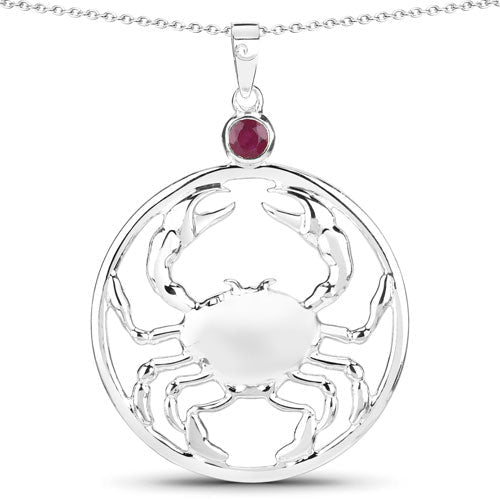 0.33 Carat Genuine Ruby .925 Sterling Silver Pendant - Pendants - Custom Crafting Alliance, LLC