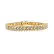 .925 Sterling Silver 1/6 Cttw Round-Cut Diamond Chevron Wave 7.25