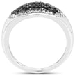 0.46 Carat Genuine Black Diamond and White Diamond .925 Sterling Silver Ring