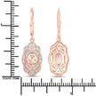 1.04 Carat Genuine Morganite and White Topaz .925 Sterling Silver Earrings
