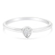 .925 Sterling Silver 1/20 Carat Diamond Teardrop Pear-Shaped Miracle Set Petite Fashion Promise Ring (J-K Color, I1-I2 Clarity) - Size 6