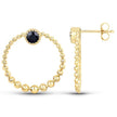 0.38 Carat Genuine Blue Sapphire and White Diamond 10K Yellow Gold Earrings - Earrings - Custom Crafting Alliance, LLC
