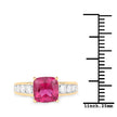 2.70 Carat Genuine Rubellite and White Diamond 14K Yellow Gold Ring