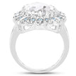 5.90 Carat Genuine Crystal Quartz and Swiss Blue Topaz .925 Sterling Silver Ring