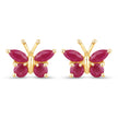 0.63 Carat Genuine Ruby .925 Sterling Silver Earrings