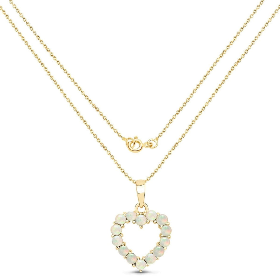 0.42 Carat Genuine Ethiopian Opal 10K Yellow Gold Pendant - Pendants - Custom Crafting Alliance, LLC