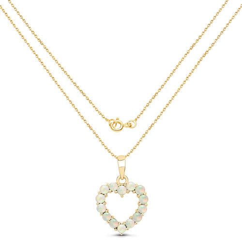 0.42 Carat Genuine Ethiopian Opal 10K Yellow Gold Pendant - Pendants - Custom Crafting Alliance, LLC