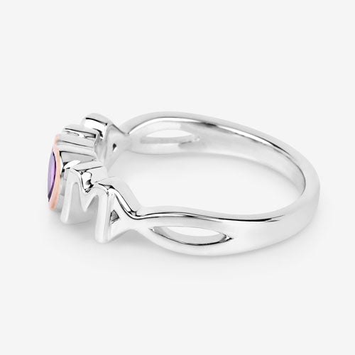 0.43 Carat Genuine Amethyst .925 Sterling Silver Ring - Rings - Custom Crafting Alliance, LLC