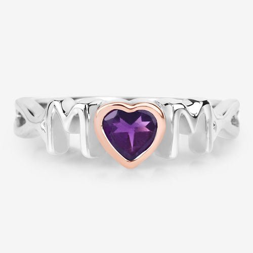 0.43 Carat Genuine Amethyst .925 Sterling Silver Ring - Rings - Custom Crafting Alliance, LLC