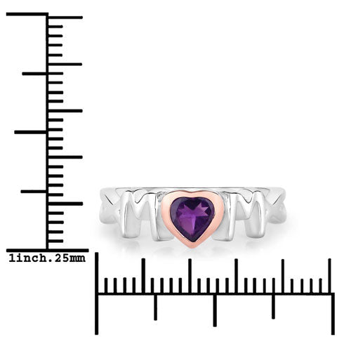 0.43 Carat Genuine Amethyst .925 Sterling Silver Ring - Rings - Custom Crafting Alliance, LLC