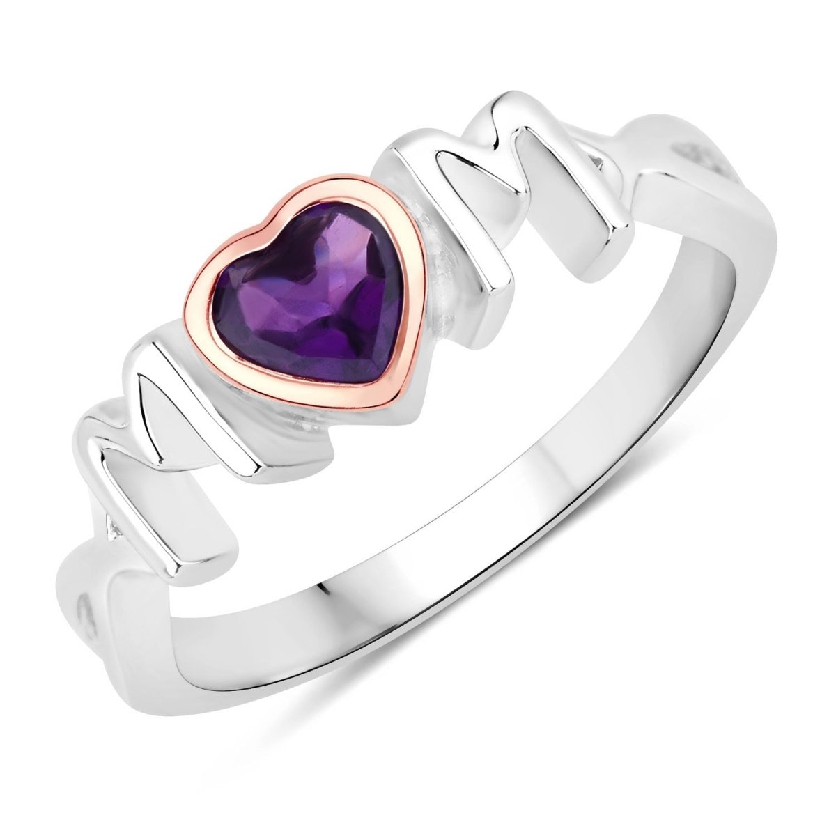 0.43 Carat Genuine Amethyst .925 Sterling Silver Ring - Rings - Custom Crafting Alliance, LLC