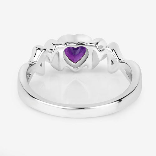 0.43 Carat Genuine Amethyst .925 Sterling Silver Ring - Rings - Custom Crafting Alliance, LLC
