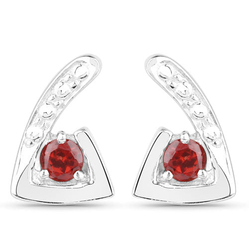 0.44 Carat Genuine Garnet .925 Sterling Silver Earrings - Earrings - Custom Crafting Alliance, LLC
