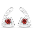 0.44 Carat Genuine Garnet .925 Sterling Silver Earrings - Earrings - Custom Crafting Alliance, LLC