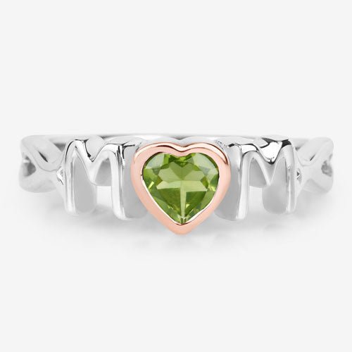 0.44 Carat Genuine Peridot .925 Sterling Silver Ring - Rings - Custom Crafting Alliance, LLC
