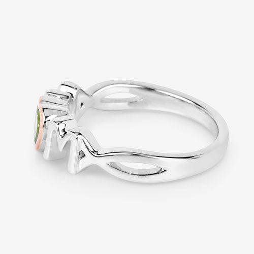 0.44 Carat Genuine Peridot .925 Sterling Silver Ring - Rings - Custom Crafting Alliance, LLC