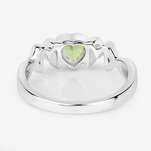 0.44 Carat Genuine Peridot .925 Sterling Silver Ring - Rings - Custom Crafting Alliance, LLC