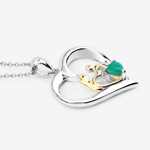 0.45 Carat Genuine Emerald .925 Sterling Silver Pendant - Pendants - Custom Crafting Alliance, LLC
