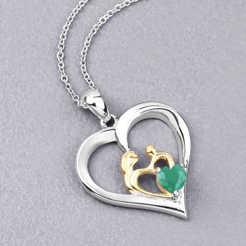 0.45 Carat Genuine Emerald .925 Sterling Silver Pendant - Pendants - Custom Crafting Alliance, LLC