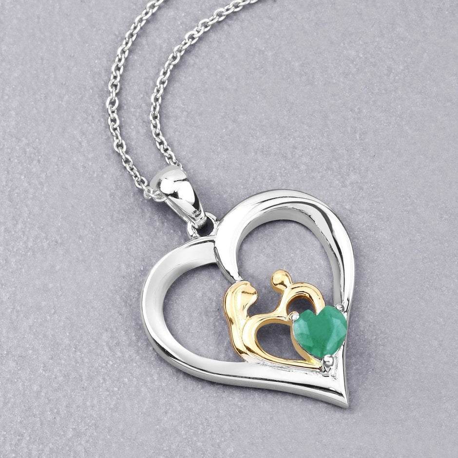 0.45 Carat Genuine Emerald .925 Sterling Silver Pendant - Pendants - Custom Crafting Alliance, LLC
