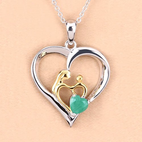 0.45 Carat Genuine Emerald .925 Sterling Silver Pendant - Pendants - Custom Crafting Alliance, LLC