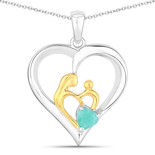 0.45 Carat Genuine Emerald .925 Sterling Silver Pendant - Pendants - Custom Crafting Alliance, LLC