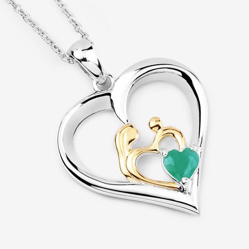0.45 Carat Genuine Emerald .925 Sterling Silver Pendant - Pendants - Custom Crafting Alliance, LLC