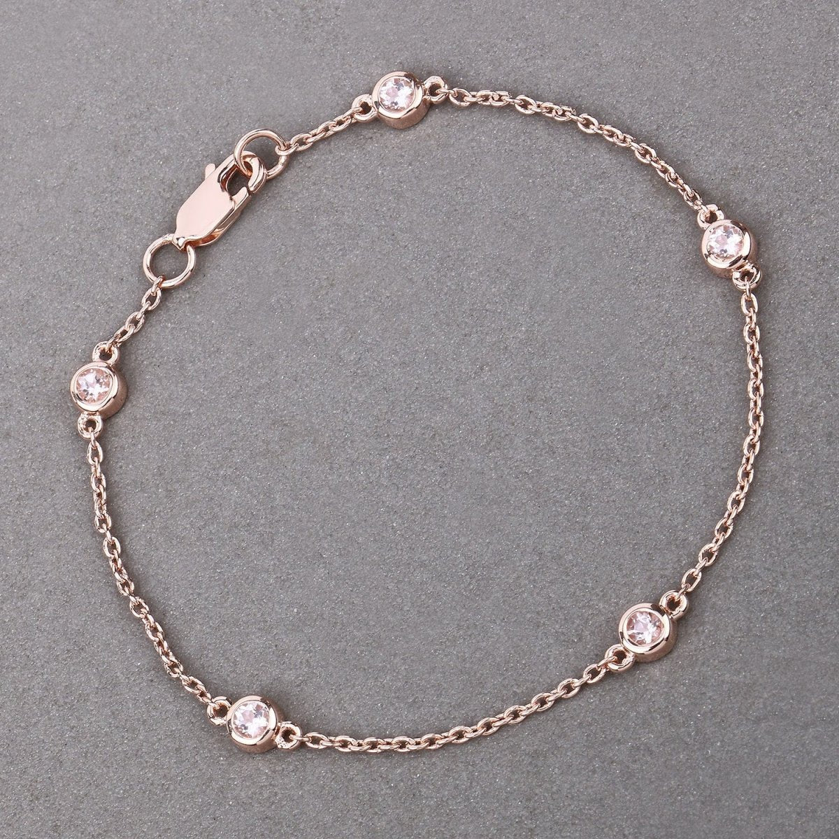 0.45 Carat Genuine Morganite .925 Sterling Silver Bracelet - Bracelets - Custom Crafting Alliance, LLC