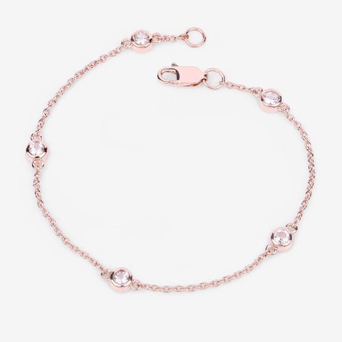 0.45 Carat Genuine Morganite .925 Sterling Silver Bracelet - Bracelets - Custom Crafting Alliance, LLC