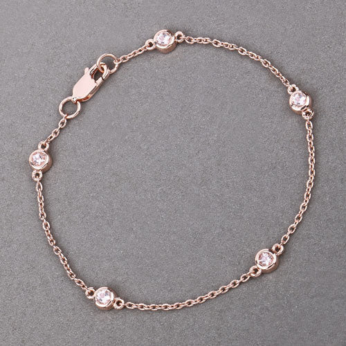 0.45 Carat Genuine Morganite .925 Sterling Silver Bracelet - Bracelets - Custom Crafting Alliance, LLC