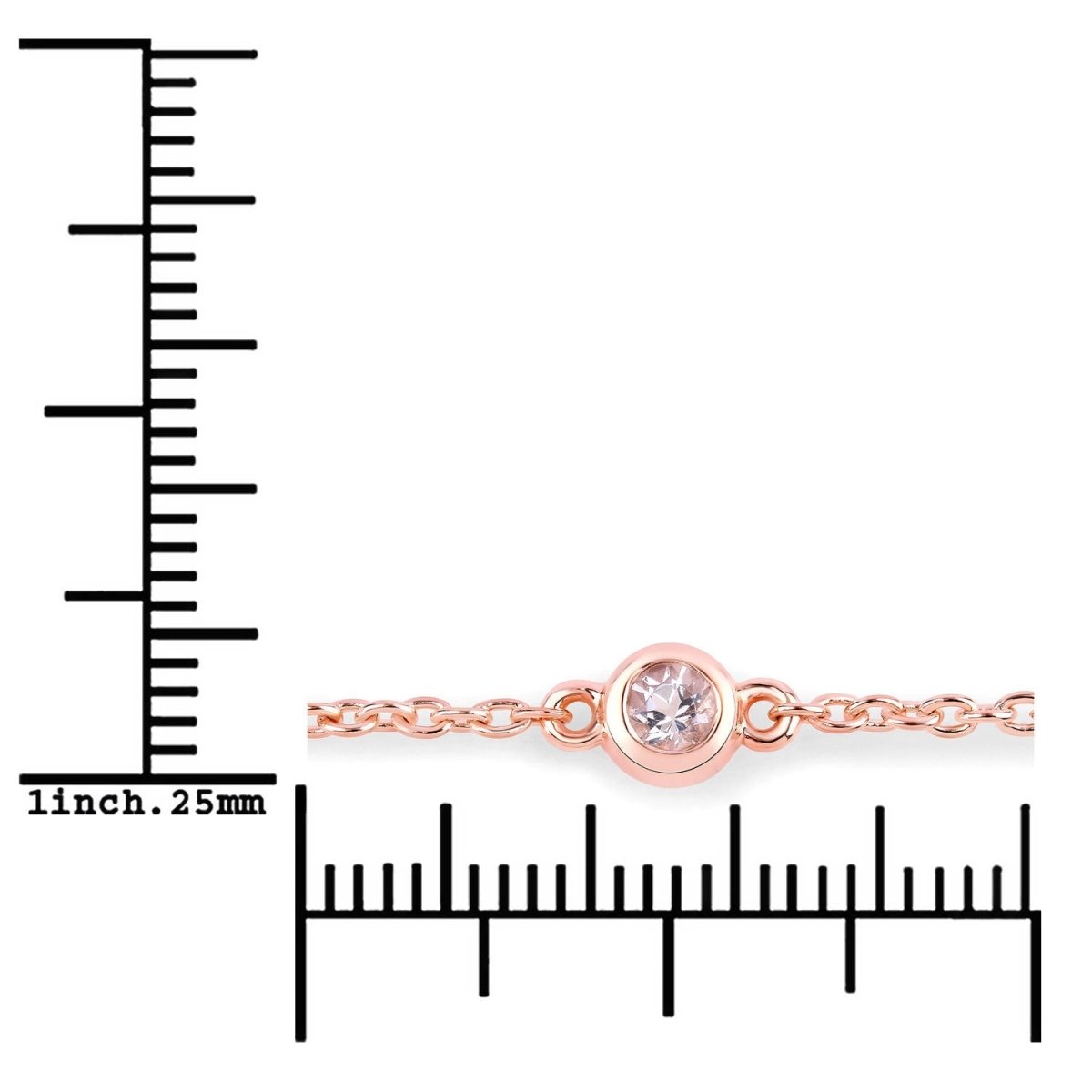 0.45 Carat Genuine Morganite .925 Sterling Silver Bracelet - Bracelets - Custom Crafting Alliance, LLC