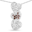 0.45 Carat Genuine Red Diamond and White Diamond .925 Sterling Silver Pendant - Pendants - Custom Crafting Alliance, LLC