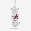 0.45 Carat Genuine Red Diamond and White Diamond .925 Sterling Silver Pendant - Pendants - Custom Crafting Alliance, LLC