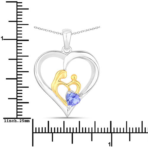 0.45 Carat Genuine Tanzanite .925 Sterling Silver Pendant - Pendants - Custom Crafting Alliance, LLC