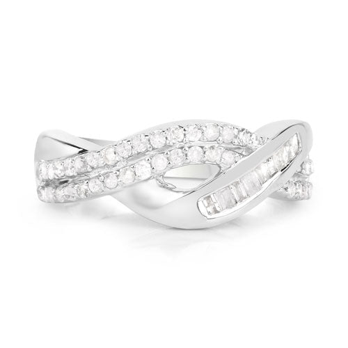 0.47 Carat Genuine White Diamond .925 Sterling Silver Ring - Rings - Custom Crafting Alliance, LLC
