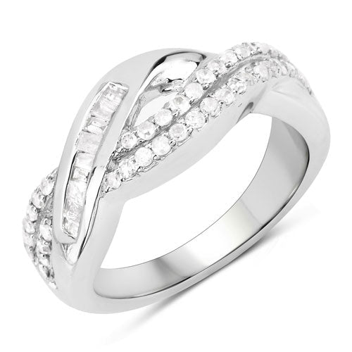 0.47 Carat Genuine White Diamond .925 Sterling Silver Ring - Rings - Custom Crafting Alliance, LLC
