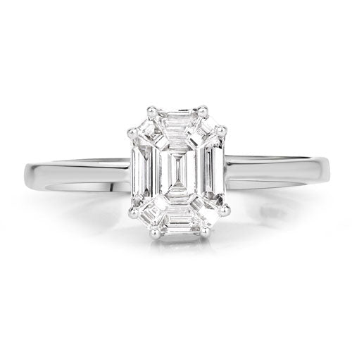 0.48 Carat Genuine White Diamond 18K White Gold Ring - Rings - Custom Crafting Alliance, LLC