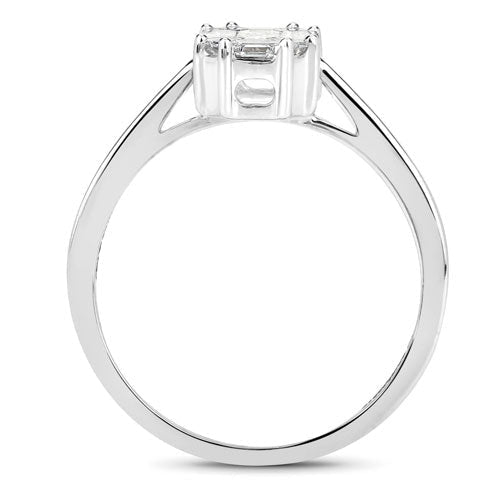 0.48 Carat Genuine White Diamond 18K White Gold Ring - Rings - Custom Crafting Alliance, LLC