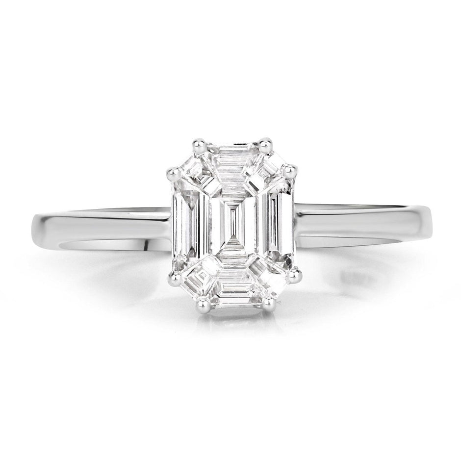 0.48 Carat Genuine White Diamond 18K White Gold Ring - Rings - Custom Crafting Alliance, LLC
