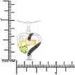 0.49 Carat Genuine Peridot and Black Spinel .925 Sterling Silver Pendant - Pendants - Custom Crafting Alliance, LLC