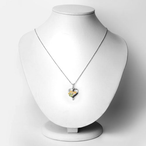 0.49 Carat Genuine Peridot and Black Spinel .925 Sterling Silver Pendant - Pendants - Custom Crafting Alliance, LLC
