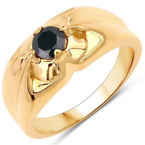 0.50 Carat Genuine Black Diamond .925 Sterling Silver Ring - Rings - Custom Crafting Alliance, LLC