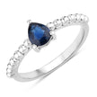 0.50 Carat Genuine Blue Sapphire 14K White Gold Ring - Rings - Custom Crafting Alliance, LLC