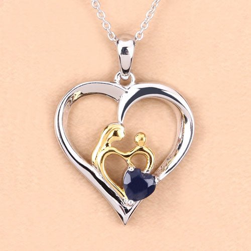 0.50 Carat Genuine Blue Sapphire .925 Sterling Silver Pendant - Pendants - Custom Crafting Alliance, LLC