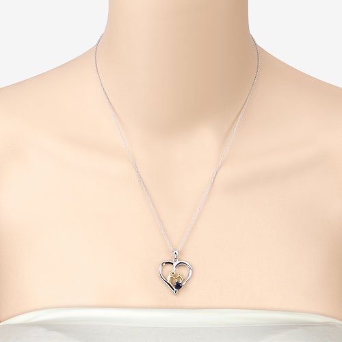 0.50 Carat Genuine Blue Sapphire .925 Sterling Silver Pendant - Pendants - Custom Crafting Alliance, LLC