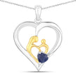 0.50 Carat Genuine Blue Sapphire .925 Sterling Silver Pendant - Pendants - Custom Crafting Alliance, LLC