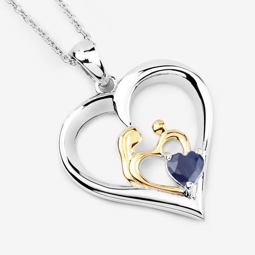 0.50 Carat Genuine Blue Sapphire .925 Sterling Silver Pendant - Pendants - Custom Crafting Alliance, LLC